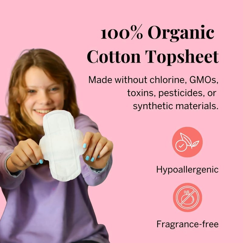 Pixie Cup Pixie Organic Cotton Ultra Thin Mini Pads for Teens - Liners with Wings - Light Absorbency Menstrual Pads - Hypoallergenic, Unscented & Biodegradable for Feminine Care - FSA Eligible - 64 Count - Image 2